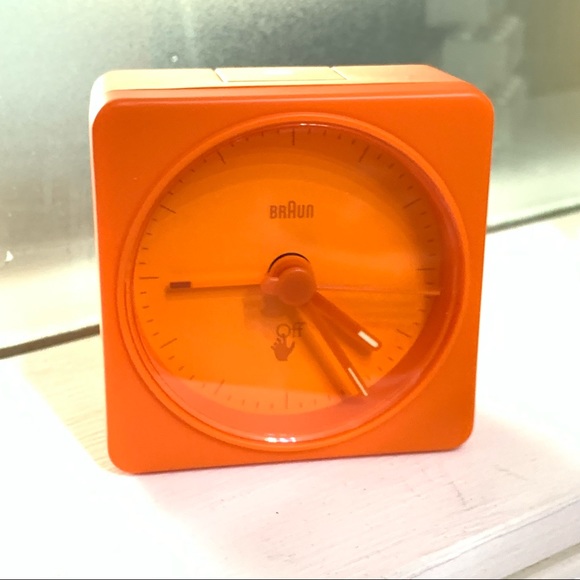 off white braun alarm clock